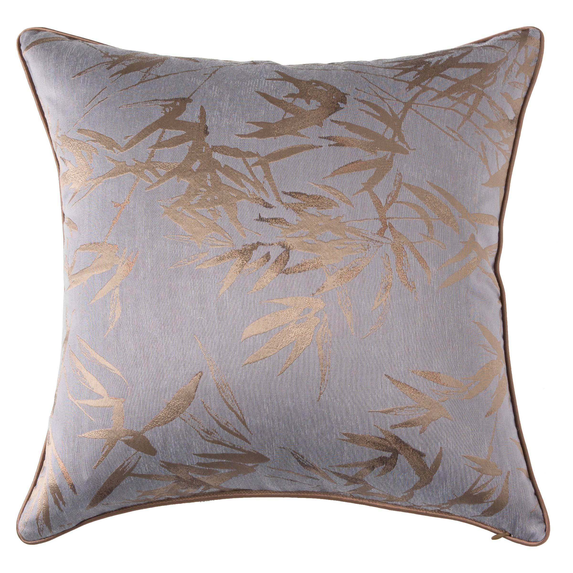 45X45 Cm Bamboo Leaf Jacquard Pillowcase Ecc-022 - Cushions - ebarza Furniture UAE | Shop Modern Furniture in Abu Dhabi & Dubai - مفروشات ايبازرا في الامارات | تسوق اثاث عصري وديكورات مميزة في دبي وابوظبي