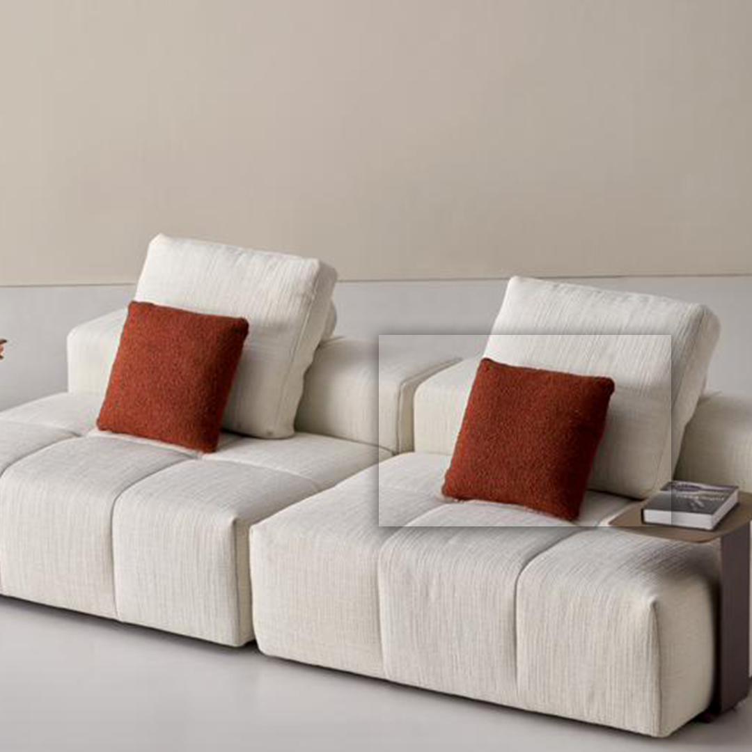 Square 45x45 cm BEACON Puzzle Modular Cushion for sofas, soft fabric cover, versatile design, perfect for modern living spaces.