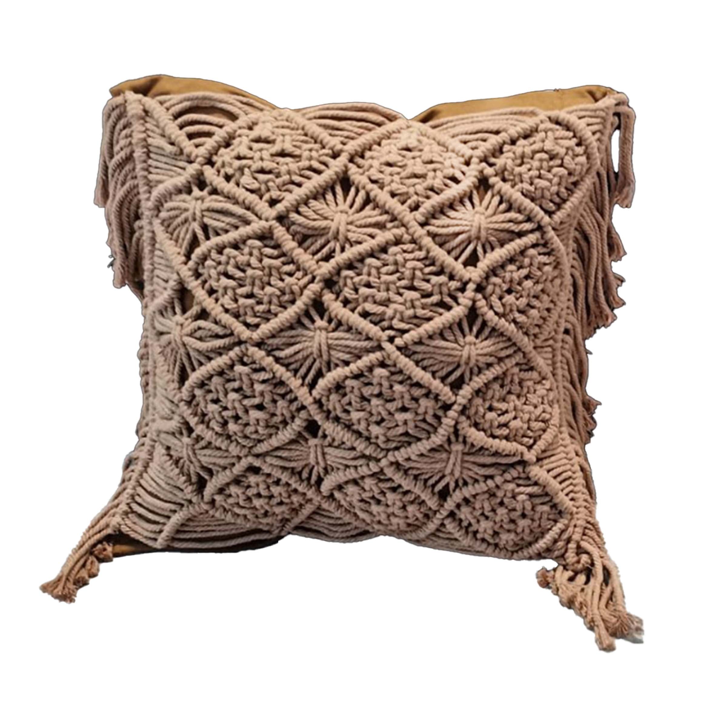 Decorative 45x45 cm rope cushion by BEACON featuring textured woven design for comfortable home decor.