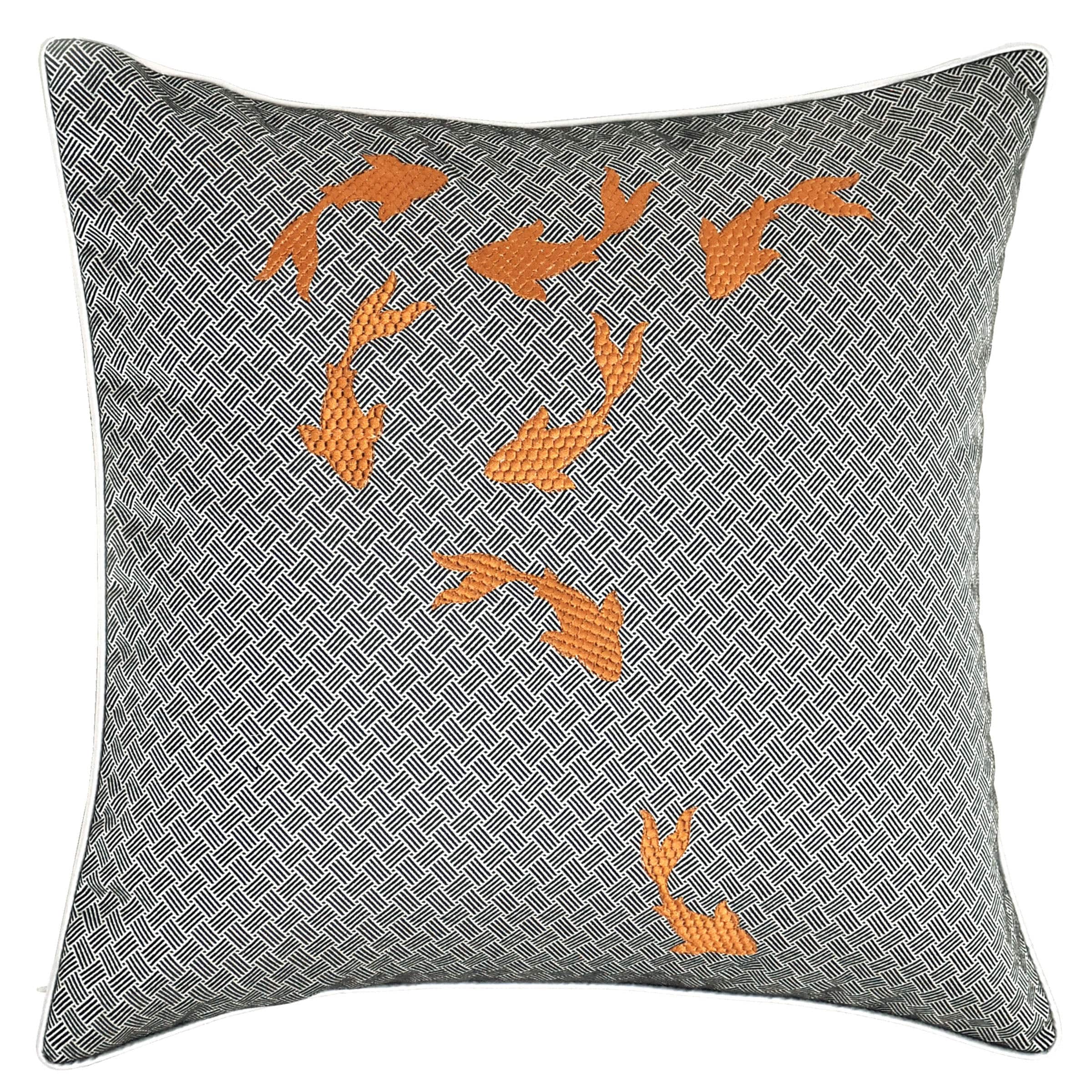 45X45 Cm Zul Embroidered Throw Cushion Cover Ecc-024 - Cushions - ebarza Furniture UAE | Shop Modern Furniture in Abu Dhabi & Dubai - مفروشات ايبازرا في الامارات | تسوق اثاث عصري وديكورات مميزة في دبي وابوظبي