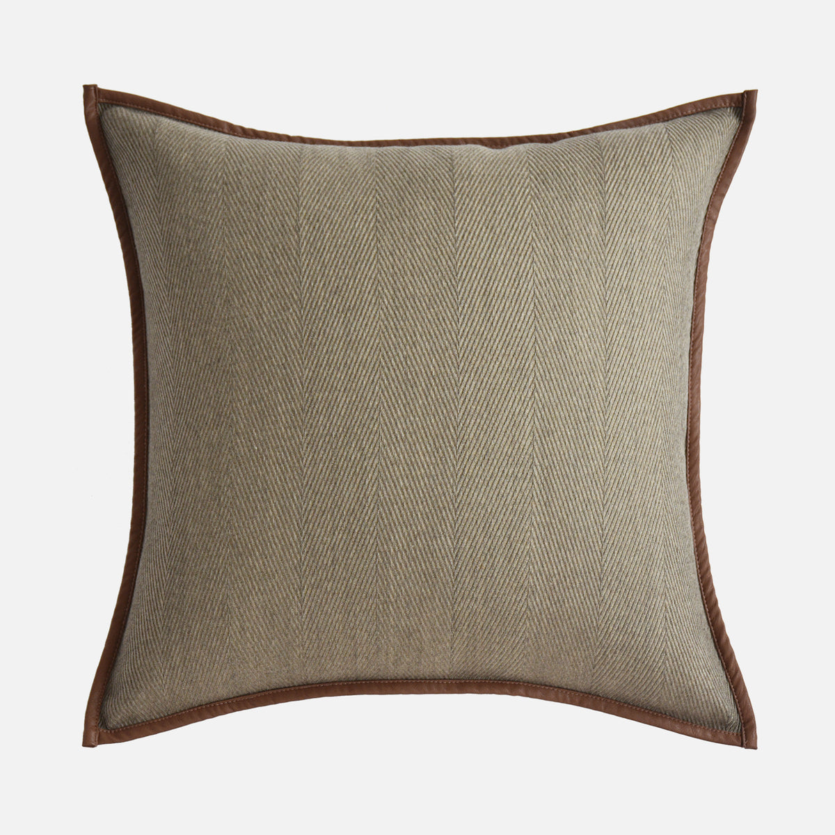 Beige Nelson wool blend cushion by BEACON, 60x60 cm, soft fabric with textured design, perfect for living room or sofa decor.