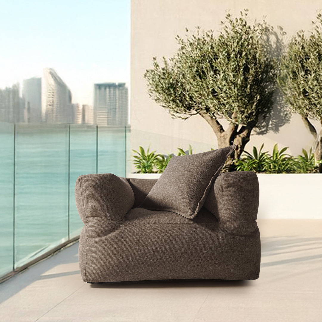Brown 60x60 cushion pillow with zipper, Concha182 style by BEACON, designed for comfortable home decor.