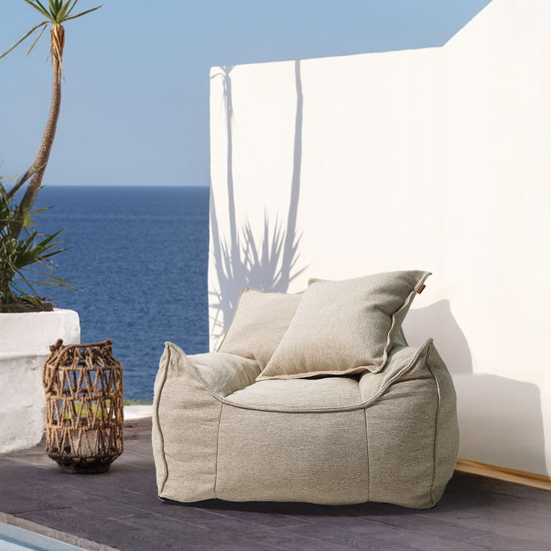 Beige 60x60 cushion with zipper from BEACON Laconcha140 collection, comfortable decorative pillow for sofa or bed.