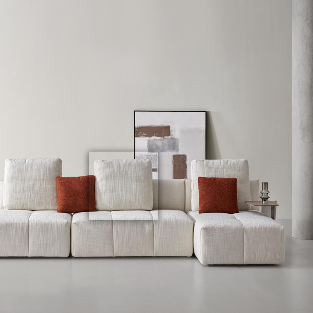 Large 60x53 cm BEACON Puzzle Modular Cushion for sofas, featuring a colorful, flexible design for comfortable seating.