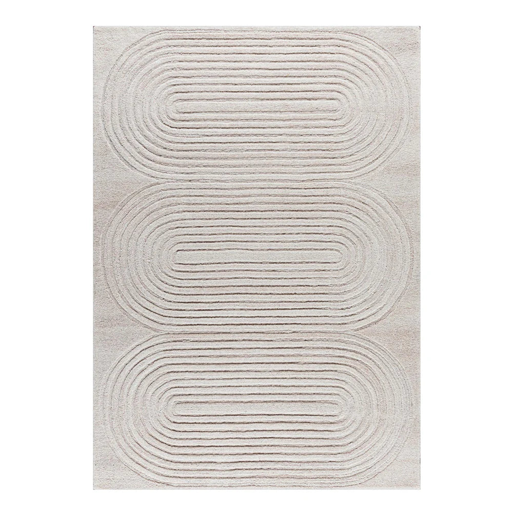 Beige wool rug measuring 60x90 cm with Javi brand, part of the 180x120 cm JH-22749 collection, detailed texture visible.