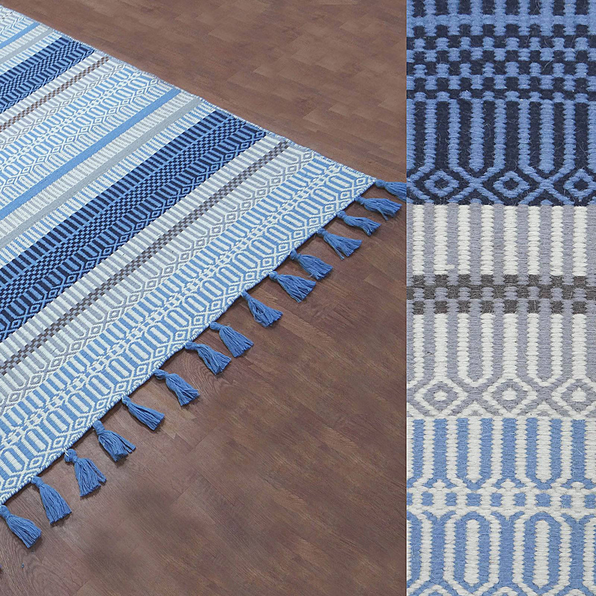 Handmade wool rug by Javi, 60x90 cm Calvin CV-228-XS, with intricate woven pattern and soft texture, perfect for home decor.