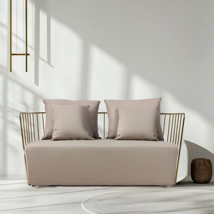 Torino Stainless Steel 2 Seater Sofa Tra002G Bp8802-G - Sofas - ebarza Furniture UAE | Shop Modern Furniture in Abu Dhabi & Dubai - مفروشات ايبازرا في الامارات | تسوق اثاث عصري وديكورات مميزة في دبي وابوظبي