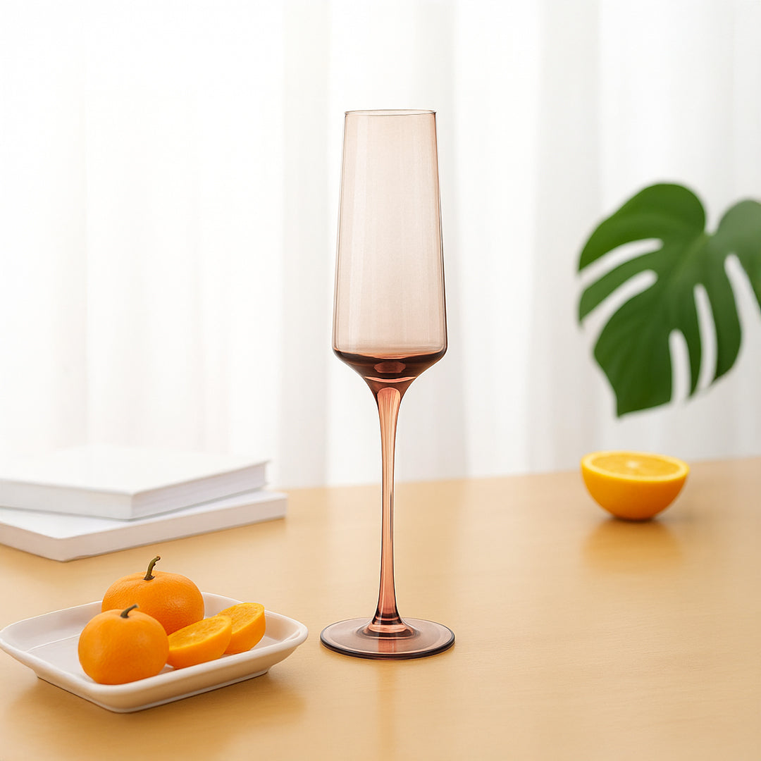 Solid Brown Flute - 23317A - Drinkware - ebarza Furniture UAE | Shop Modern Furniture in Abu Dhabi & Dubai - مفروشات ايبازرا في الامارات | تسوق اثاث عصري وديكورات مميزة في دبي وابوظبي