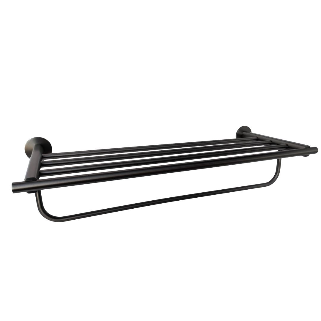 BEACON Velar Towel Rack 889003 with multiple hooks for hanging towels and bath accessories in a modern bathroom.