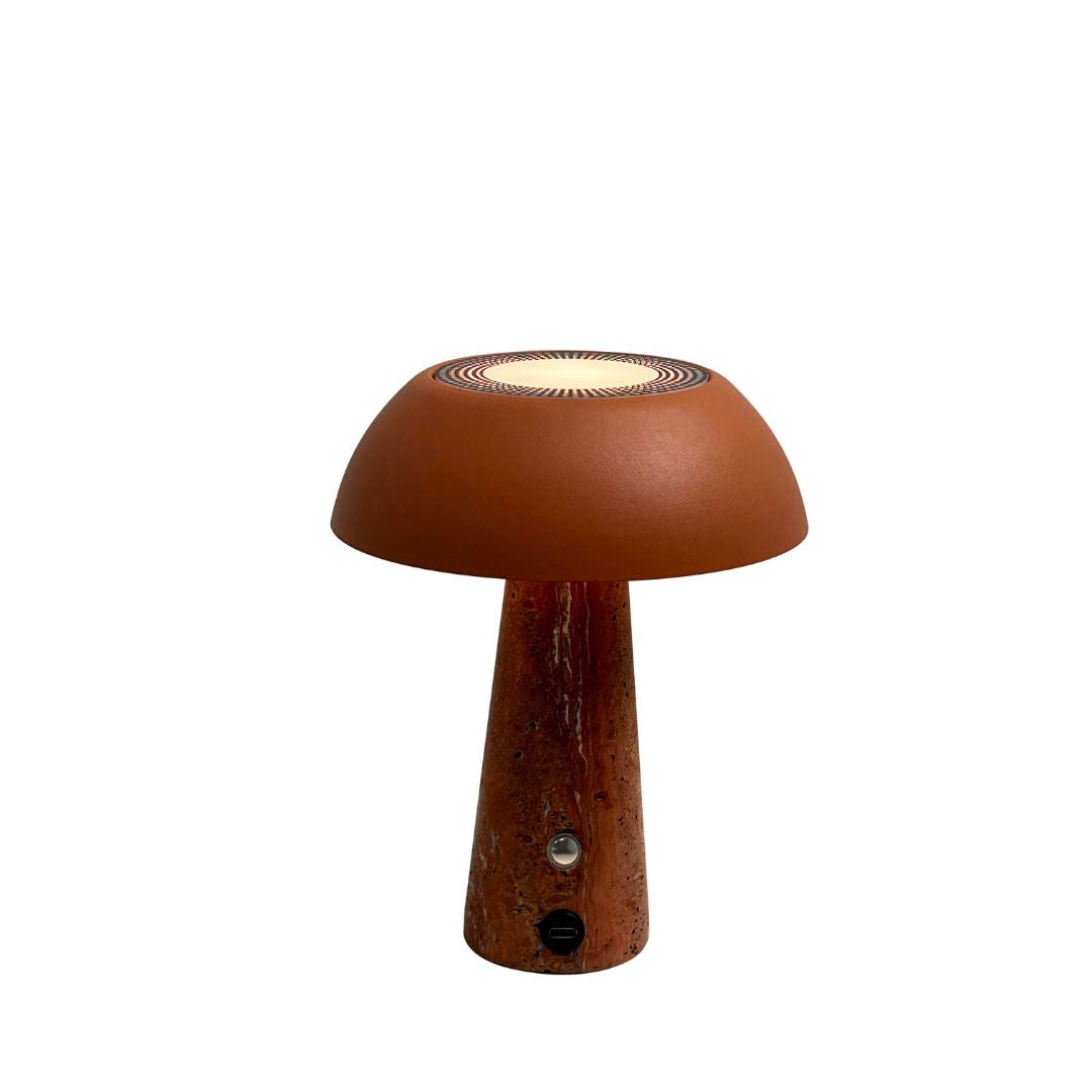 BEACON Solis table lamp with sleek orange finish, designed for desks and tables, featuring modern lighting style.