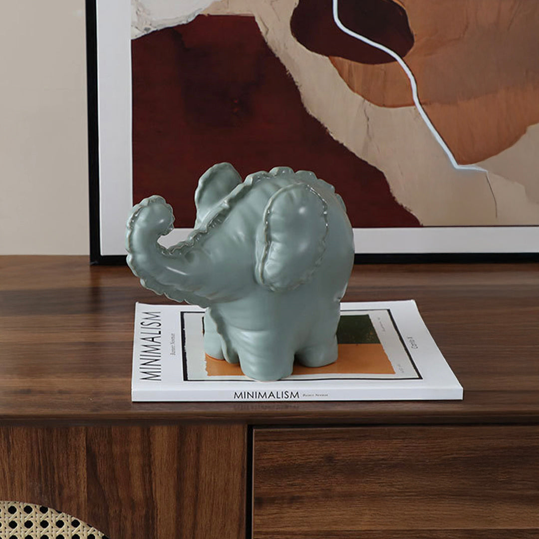 Funny Little Ceramic Elephant -A FD-D25075A - Home Decor Figurines - ebarza Furniture UAE | Shop Modern Furniture in Abu Dhabi & Dubai - مفروشات ايبازرا في الامارات | تسوق اثاث عصري وديكورات مميزة في دبي وابوظبي