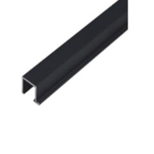 Black 8mm thick U-shaped aluminum profile for wall panels, providing a sleek and durable edge for construction and finishing projects.