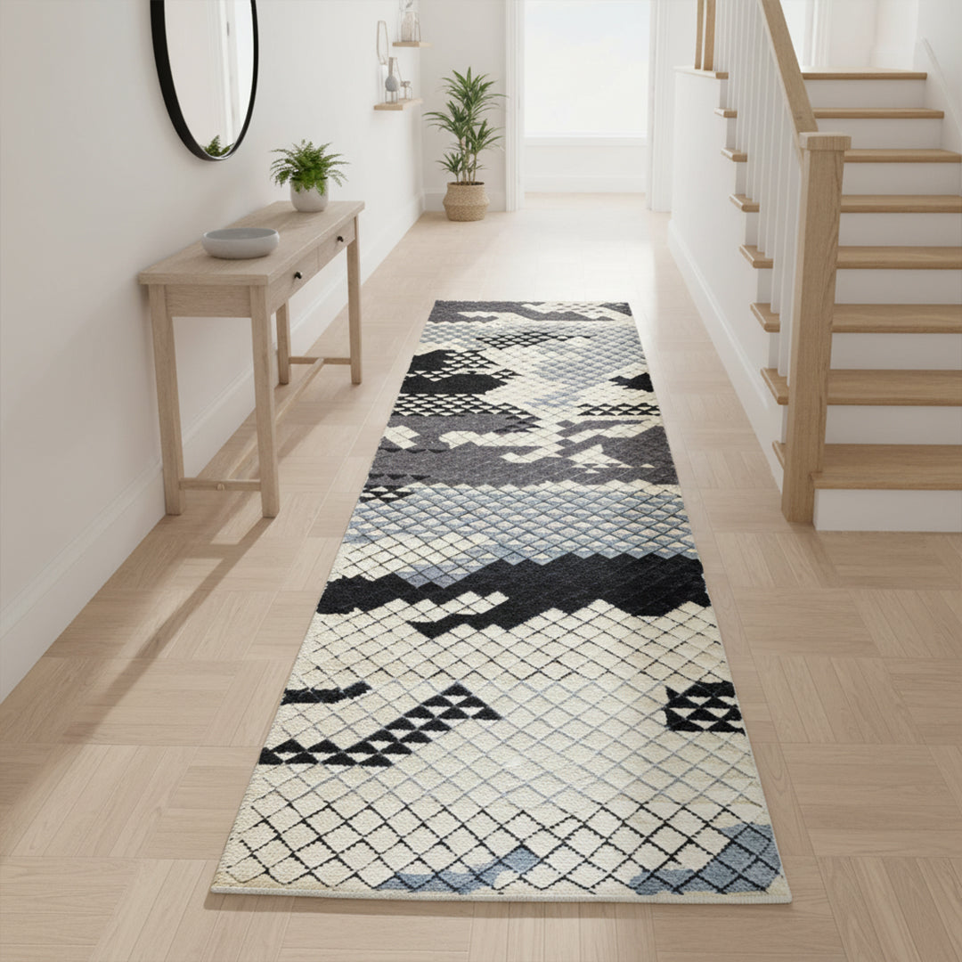 90X300 Cm Handmade Wool Rug Jh-20731-Long - Rugs - ebarza Furniture UAE | Shop Modern Furniture in Abu Dhabi & Dubai - مفروشات ايبازرا في الامارات | تسوق اثاث عصري وديكورات مميزة في دبي وابوظبي