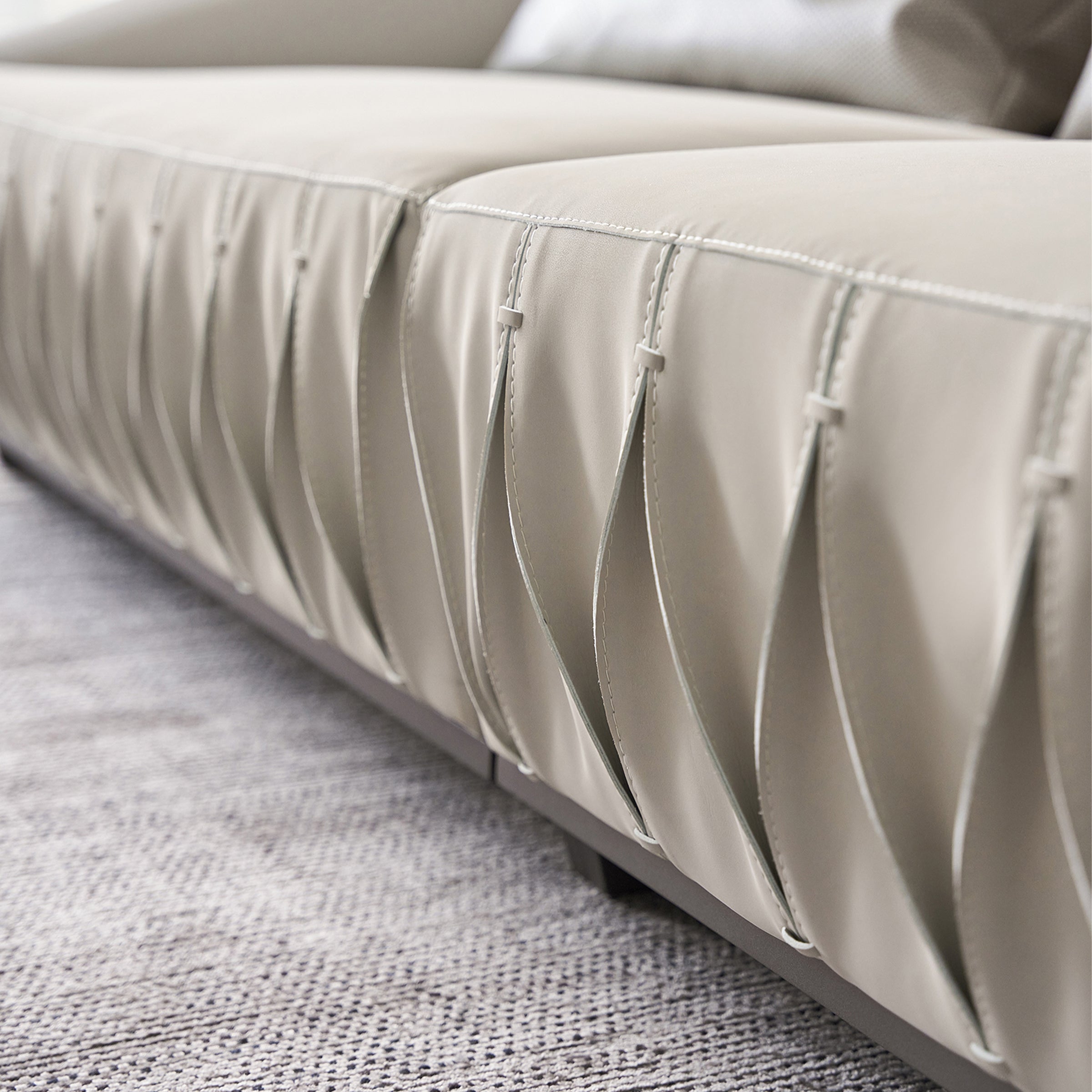 Display Item - Desert Leather Biege Sofa AMBO-S80160-Nakheel - DISPLAY ITEM - ebarza Furniture UAE | Shop Modern Furniture in Abu Dhabi & Dubai - مفروشات ايبازرا في الامارات | تسوق اثاث عصري وديكورات مميزة في دبي وابوظبي