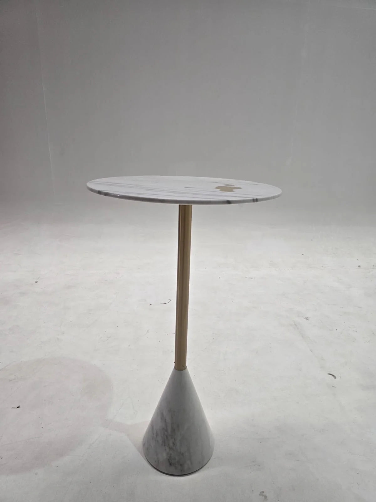 Display image of the AS IS Madrid natural marble bar table by Beacon, featuring a sleek, polished marble surface and modern design.