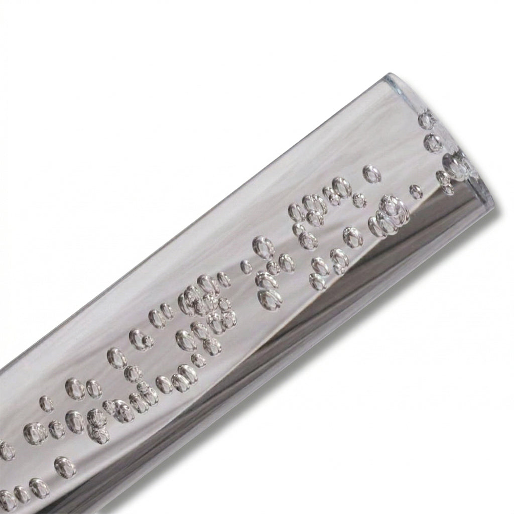 Acrylic bubble door handle by BEACON, curved acrylic design with bubble accents, modern hardware for interior doors.