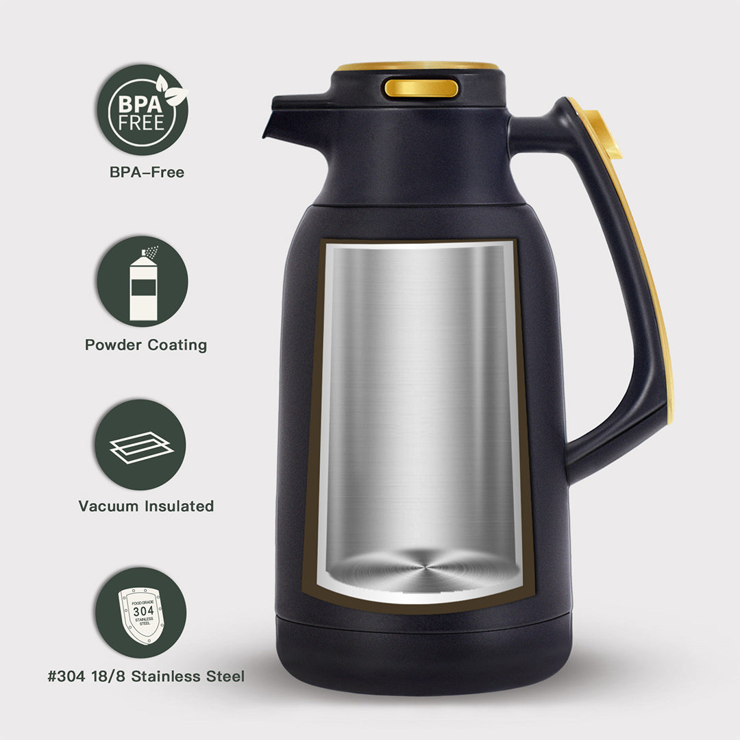 Pre-order 15 Days Delivery Alpo Thermal Coffee Carafe 2L ALP002PC68BKG - Black - Drinkware - ebarza Furniture UAE | Shop Modern Furniture in Abu Dhabi & Dubai - مفروشات ايبازرا في الامارات | تسوق اثاث عصري وديكورات مميزة في دبي وابوظبي