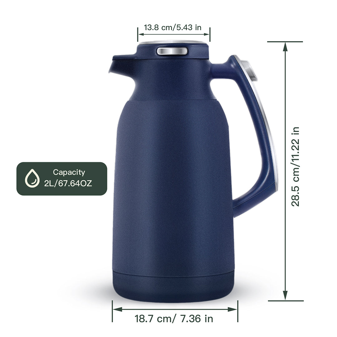 Pre-order 15 Days Delivery Alpo Thermal Coffee Carafe 2L ALP002PC68NB - Navy Blue - Drinkware - ebarza Furniture UAE | Shop Modern Furniture in Abu Dhabi & Dubai - مفروشات ايبازرا في الامارات | تسوق اثاث عصري وديكورات مميزة في دبي وابوظبي