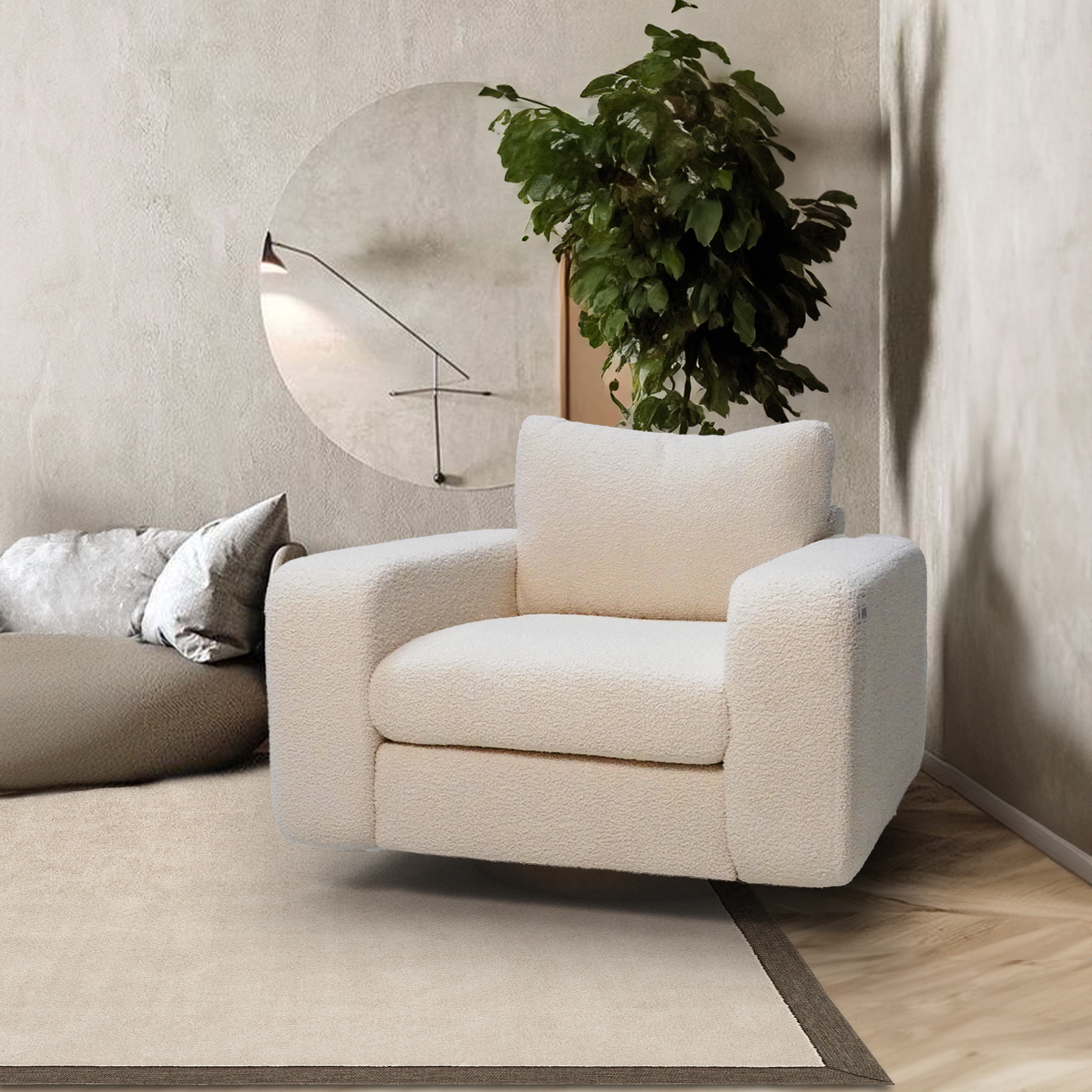 Display Item - WD Lounge Chair - Ivory 18077ENakheel - DISPLAY ITEM - ebarza Furniture UAE | Shop Modern Furniture in Abu Dhabi & Dubai - مفروشات ايبازرا في الامارات | تسوق اثاث عصري وديكورات مميزة في دبي وابوظبي