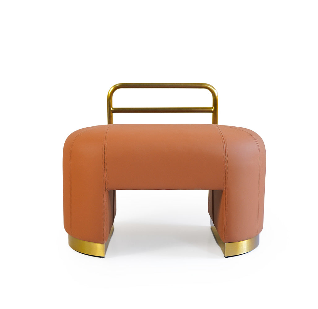 Stool with Low Backrest Carmel ER-323 - Poufs - ebarza Furniture UAE | Shop Modern Furniture in Abu Dhabi & Dubai - مفروشات ايبازرا في الامارات | تسوق اثاث عصري وديكورات مميزة في دبي وابوظبي
