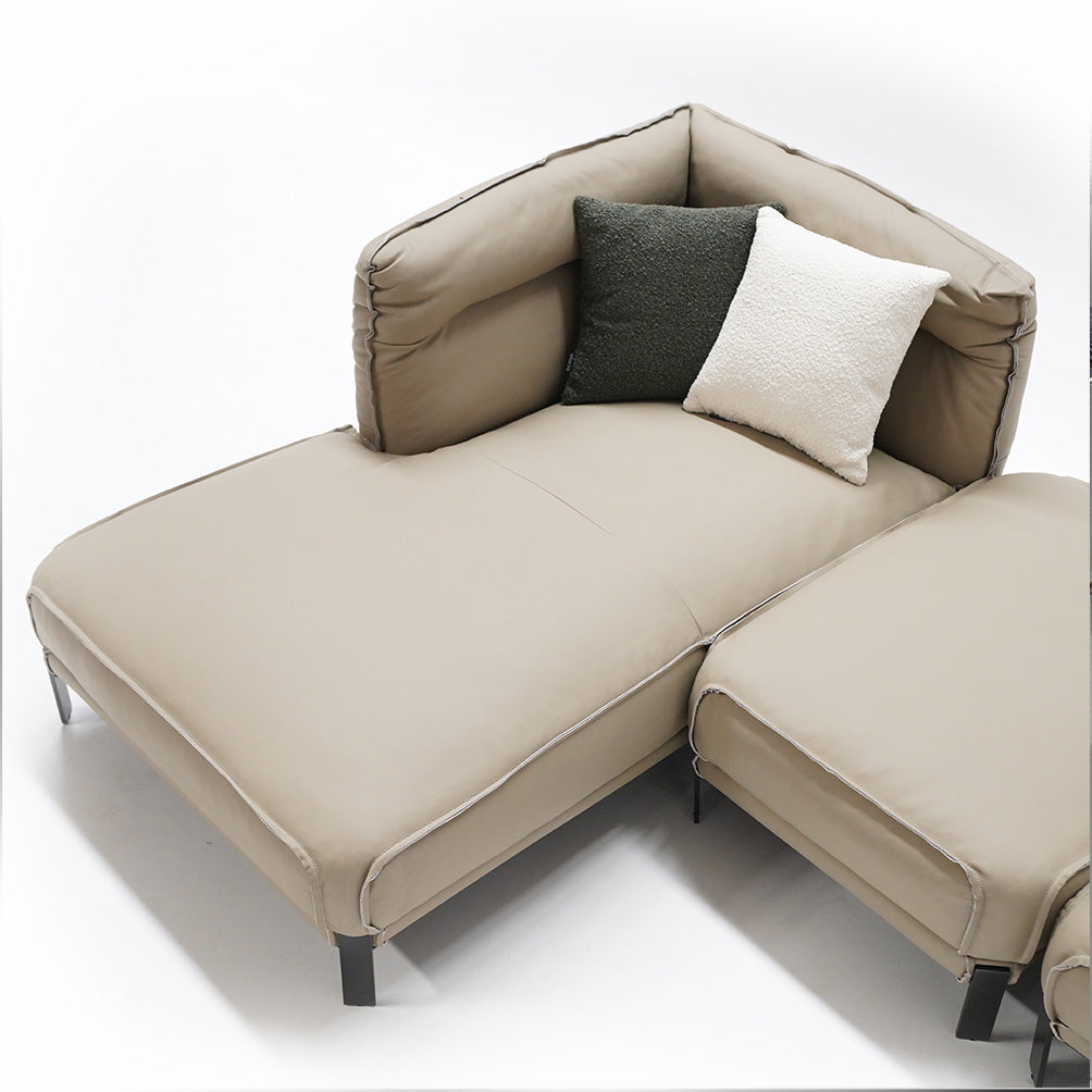 Leather High Rebound L shape Sponge Sofa K60 - Sofa - ebarza Furniture UAE | Shop Modern Furniture in Abu Dhabi & Dubai - مفروشات ايبازرا في الامارات | تسوق اثاث عصري وديكورات مميزة في دبي وابوظبي