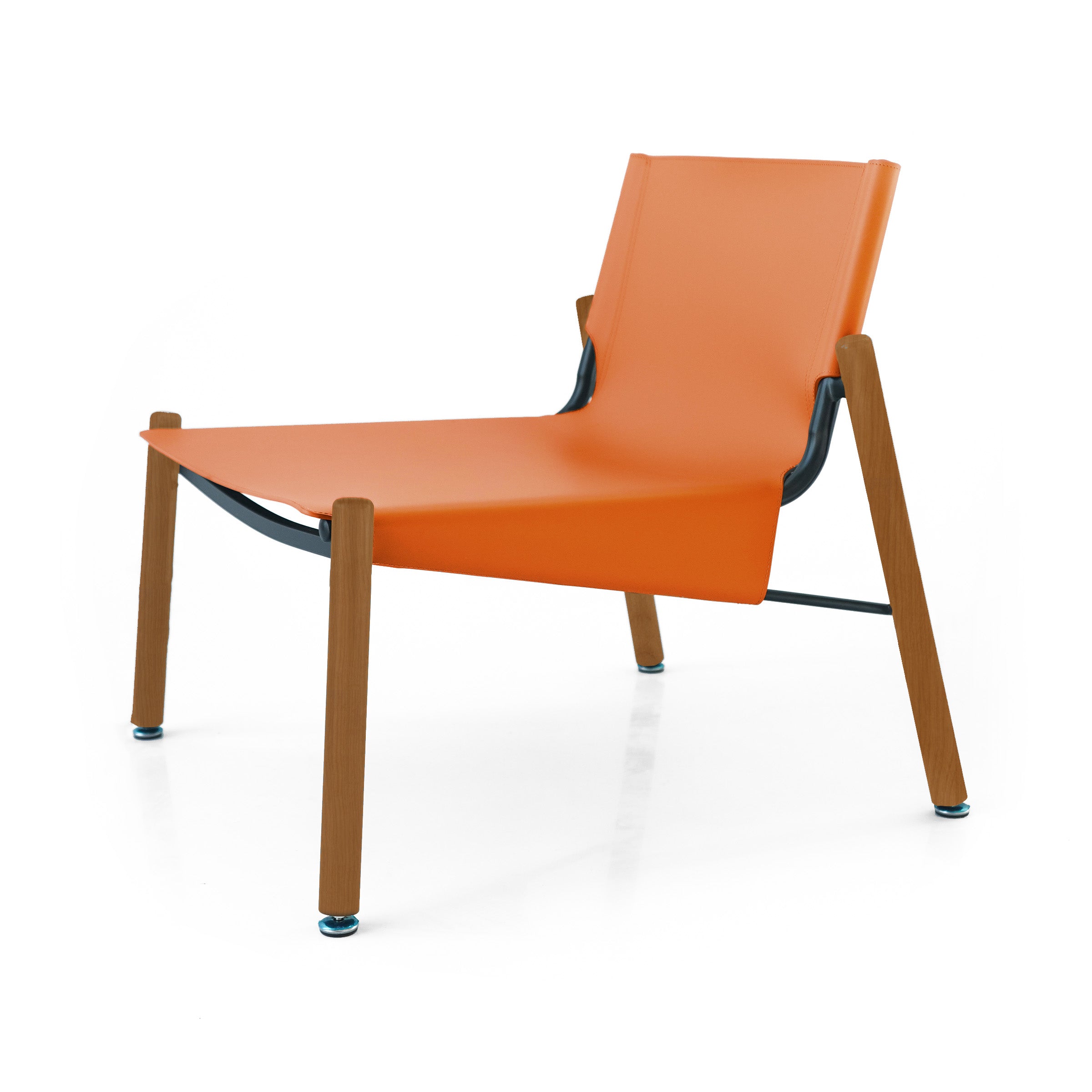 Orange Saddle Leather Lounge Chair LC027 -  Lounge Chairs | كرسي صالة جلد سرج برتقالي - ebarza Furniture UAE | Shop Modern Furniture in Abu Dhabi & Dubai - مفروشات ايبازرا في الامارات | تسوق اثاث عصري وديكورات مميزة في دبي وابوظبي