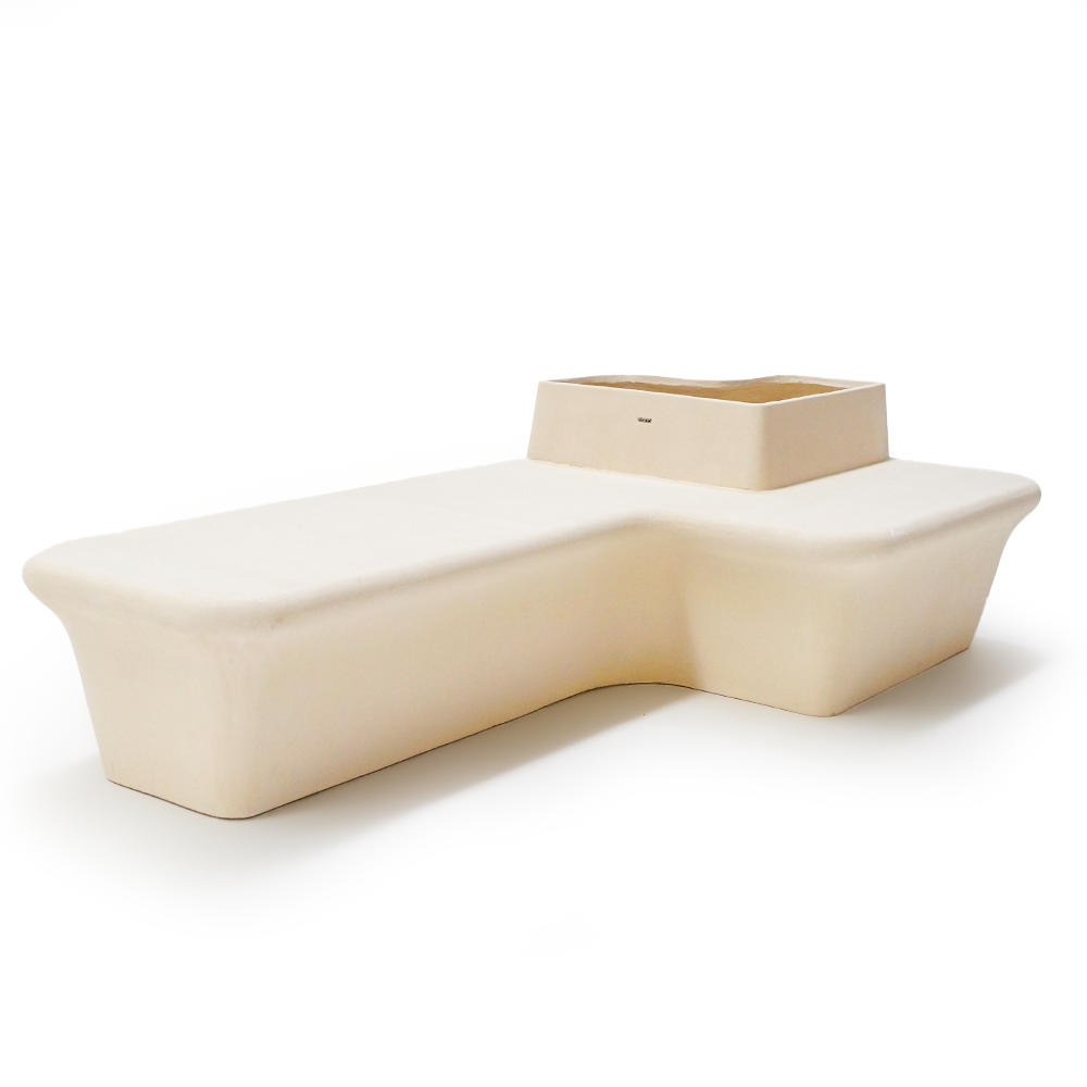 Pre-order 35 Days Delivery Outdoor/Indoor Beige Planter Box And Bench XK-8172A - Planter Boxes - ebarza Furniture UAE | Shop Modern Furniture in Abu Dhabi & Dubai - مفروشات ايبازرا في الامارات | تسوق اثاث عصري وديكورات مميزة في دبي وابوظبي