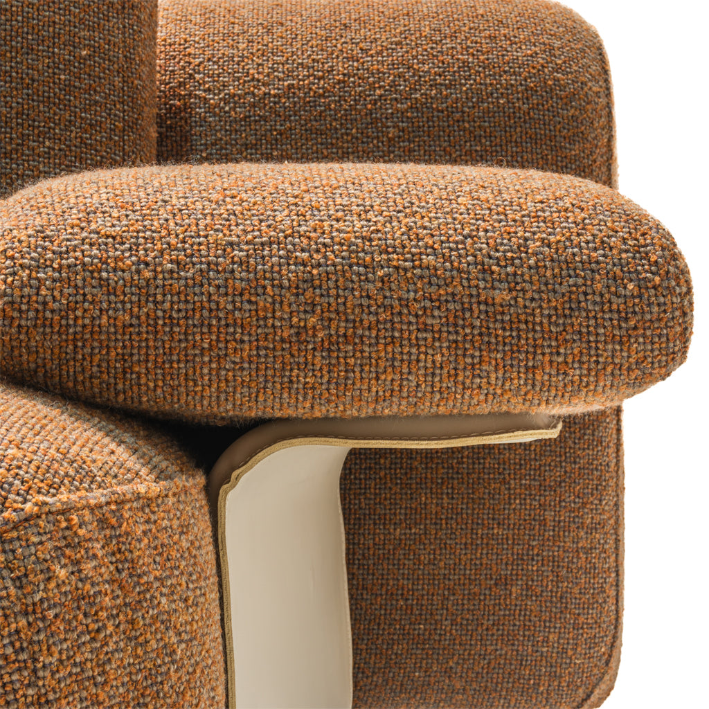 Edge caramel modern 3-seater sofa by HOMAGE KOLTUK featuring sleek design and plush cushions in a contemporary living room setting.