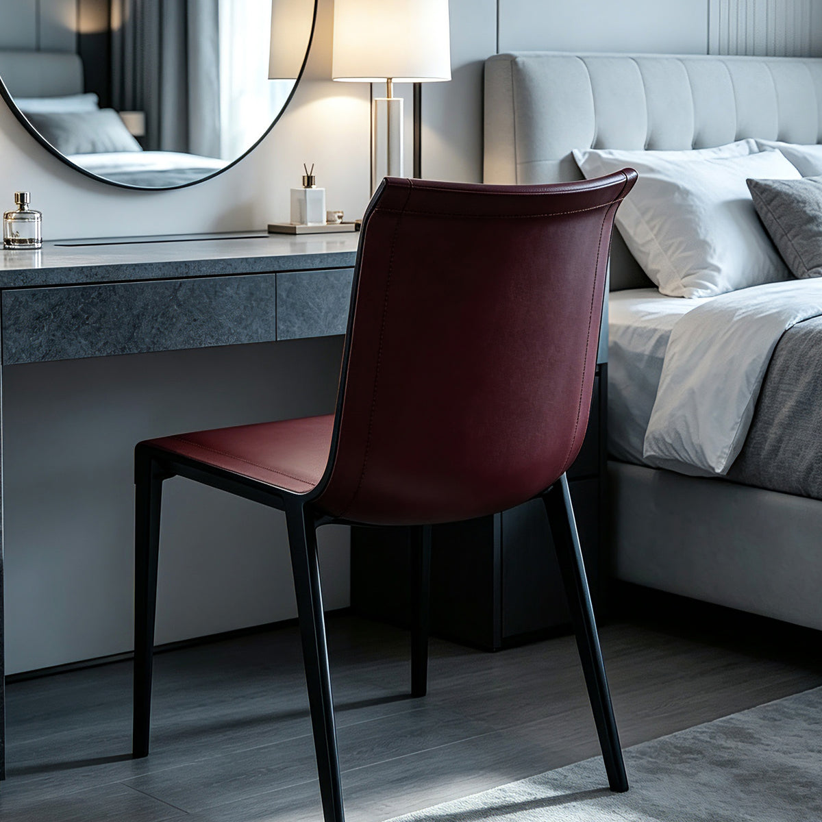 Pre-order Merlot dining chair by BEACON, featuring sleek design and comfortable seating, shown in a modern dining room setting.
