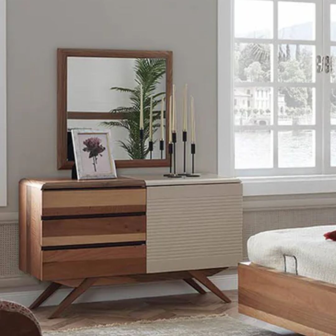 Square Arya Mirror 75x75 by YOL LIVING, featuring a sleek frame and reflective glass, ideal for modern interior decor.