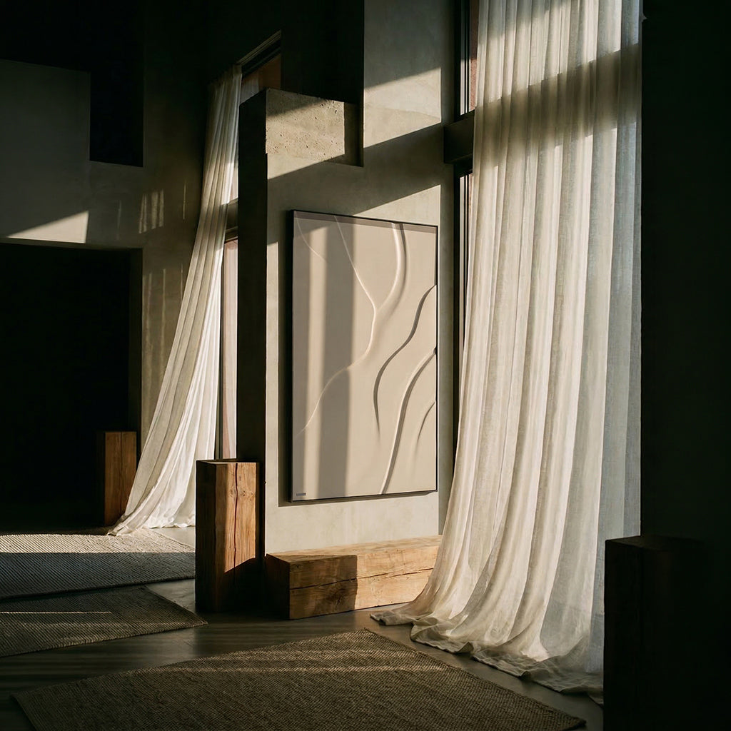 Handmade wall art painting by BEACON, 80x160cm, featuring abstract brushstrokes on canvas for modern home decor.