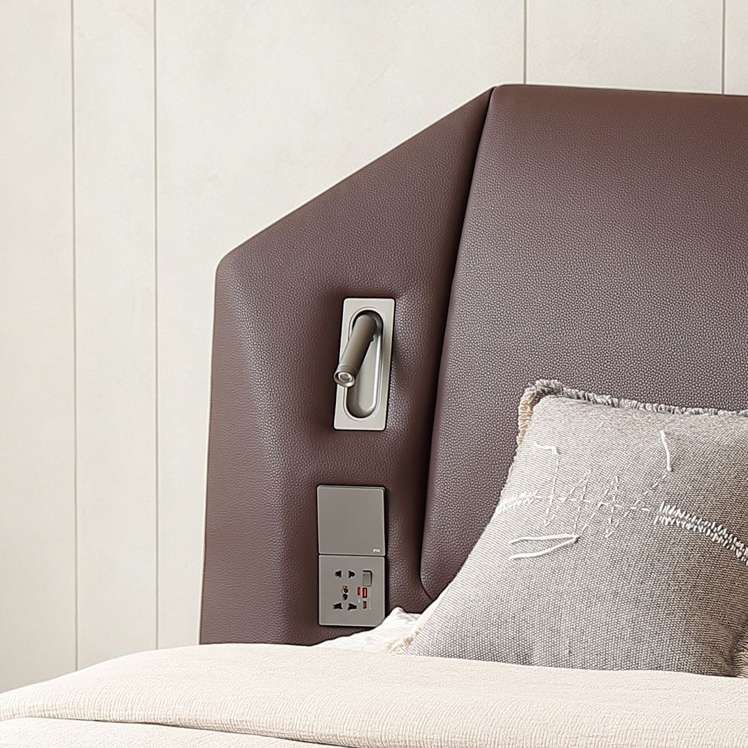 Atrium king size bed by BEACON featuring a modern wooden bedsteads design with a sturdy frame and elegant finish.