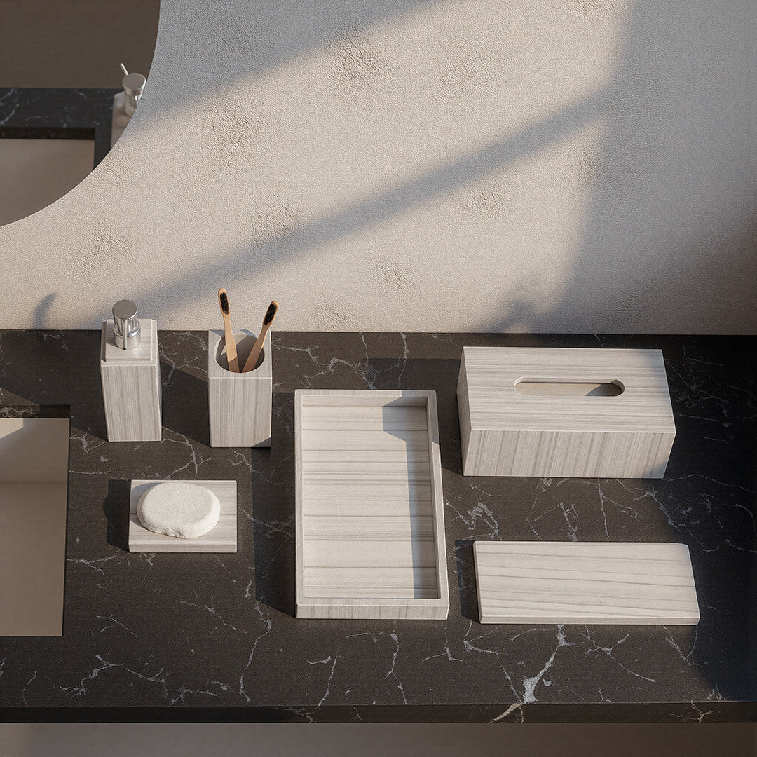 Australian Gray Marble Towel Tray RHS893 - Trays - ebarza Furniture UAE | Shop Modern Furniture in Abu Dhabi & Dubai - مفروشات ايبازرا في الامارات | تسوق اثاث عصري وديكورات مميزة في دبي وابوظبي