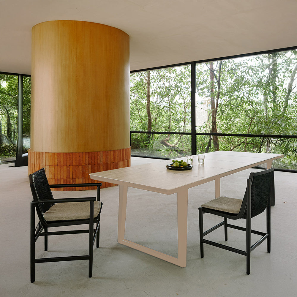 BAGEL RECTANGULAR DINING TABLE WITH CERAMIC TOP (U-SHAPED LEGS) KT8602G27CER - Outdoor Tables - ebarza Furniture UAE | Shop Modern Furniture in Abu Dhabi & Dubai - مفروشات ايبازرا في الامارات | تسوق اثاث عصري وديكورات مميزة في دبي وابوظبي