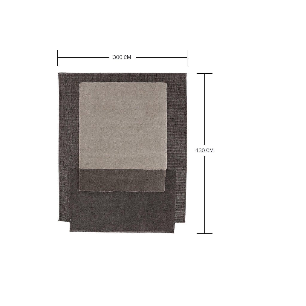 430x300 Cm BAUHAUS-01 Handmade Shape Rug - GC HALIM21 (HASIR21)-LP HALIM97 (HOL 97)-RP C1901-MPBROWN 88 (C1631)-BAU-01