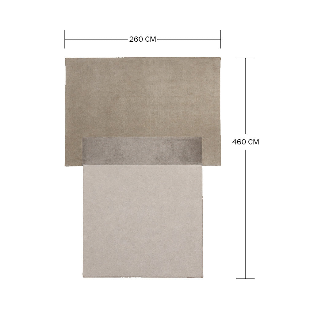 460x260 Cm BLOCK-01 Handmade Shape Rug - LP HALIM 97 (HOLM 97) - LP (C1901) - MP BROWN 88 (C1631) - BLK-01