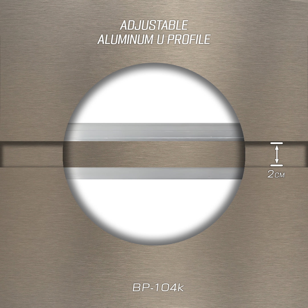 سماكة 8 مم (1.8 سم) مقطع ألومنيوم على شكل حرف U - أسود - PR0042