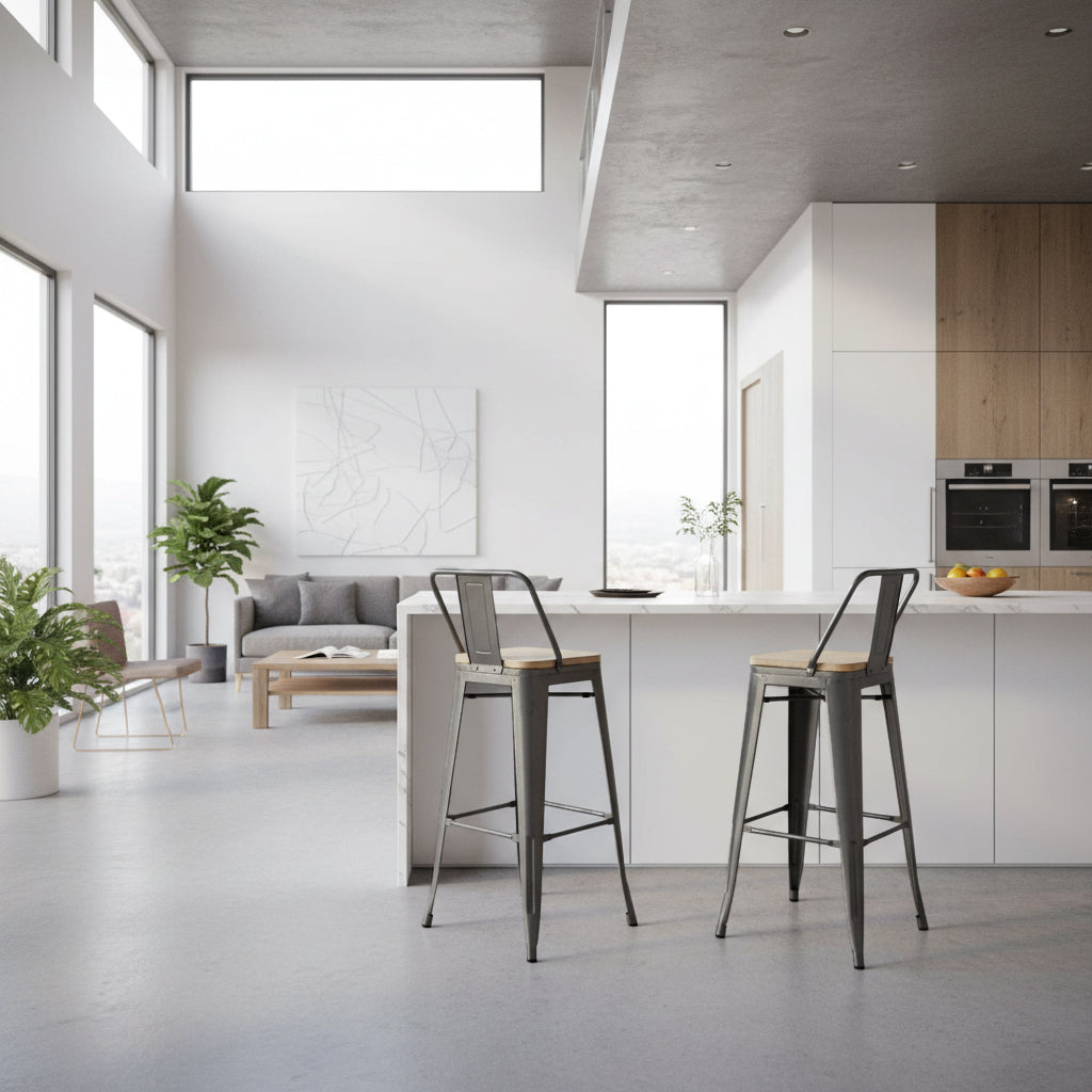 Bar Stool Mc-012Pc-Sn - Bar Stools - ebarza Furniture UAE | Shop Modern Furniture in Abu Dhabi & Dubai - مفروشات ايبازرا في الامارات | تسوق اثاث عصري وديكورات مميزة في دبي وابوظبي