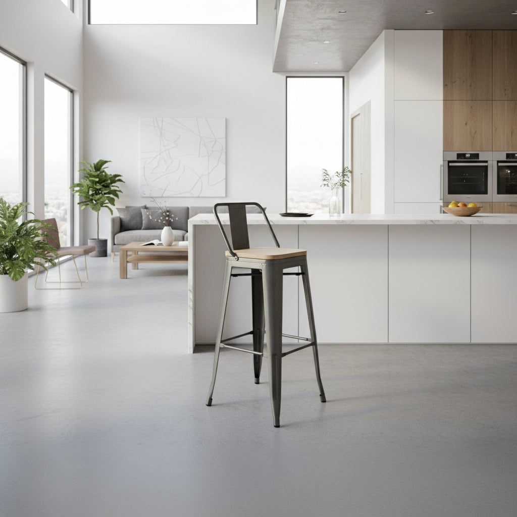 Bar Stool Mc-012Pc-Sn - Bar Stools - ebarza Furniture UAE | Shop Modern Furniture in Abu Dhabi & Dubai - مفروشات ايبازرا في الامارات | تسوق اثاث عصري وديكورات مميزة في دبي وابوظبي