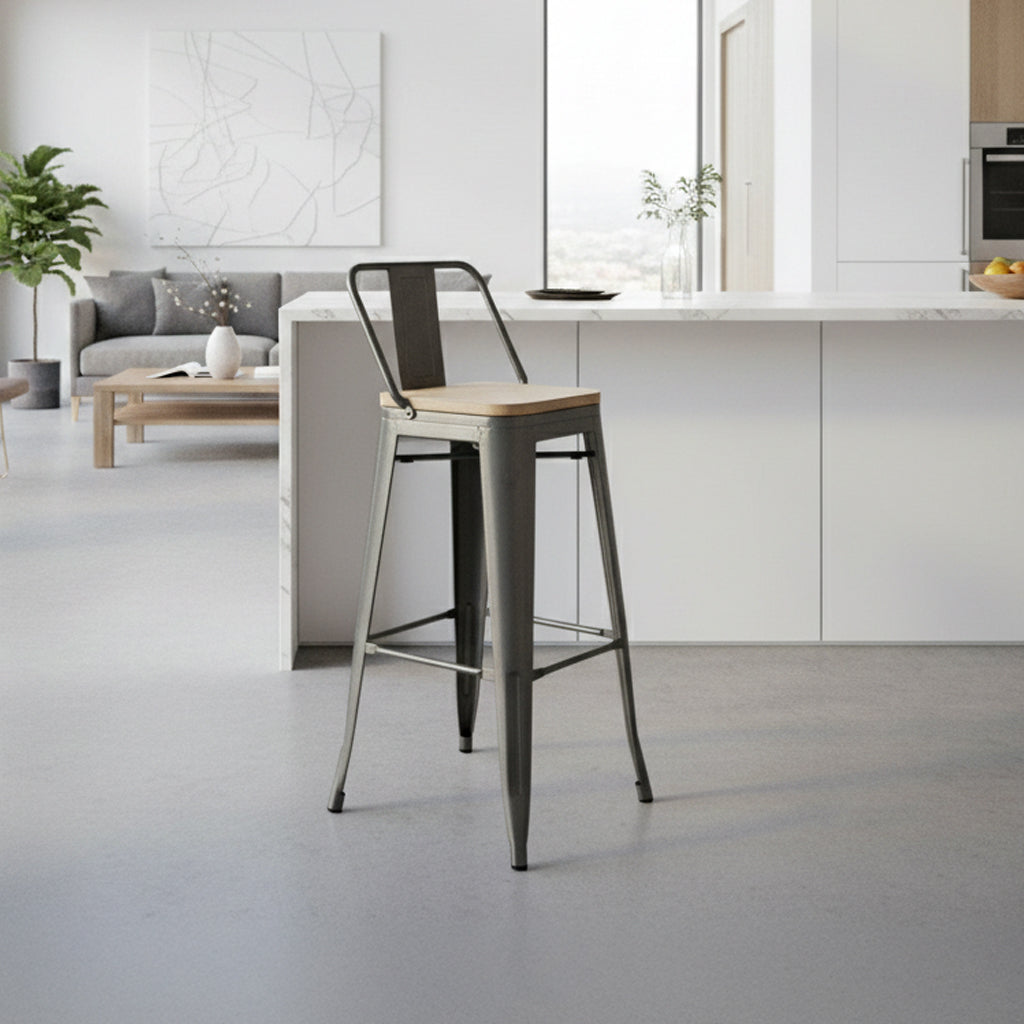 Bar Stool Mc-012Pc-Sn - Bar Stools - ebarza Furniture UAE | Shop Modern Furniture in Abu Dhabi & Dubai - مفروشات ايبازرا في الامارات | تسوق اثاث عصري وديكورات مميزة في دبي وابوظبي