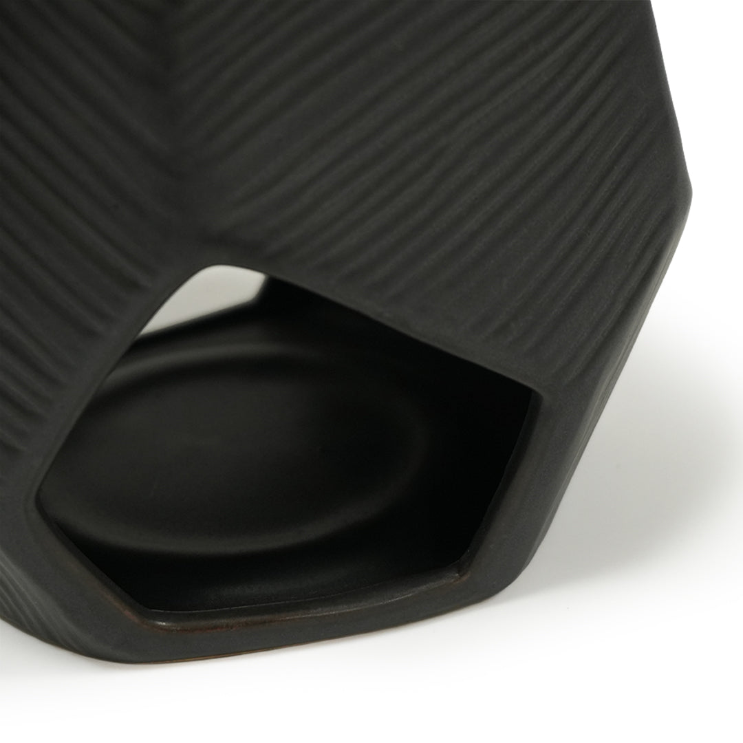 Black Volcanic Chizzled Oil Burner CB4368-14-R633 - Oil Burners - ebarza Furniture UAE | Shop Modern Furniture in Abu Dhabi & Dubai - مفروشات ايبازرا في الامارات | تسوق اثاث عصري وديكورات مميزة في دبي وابوظبي