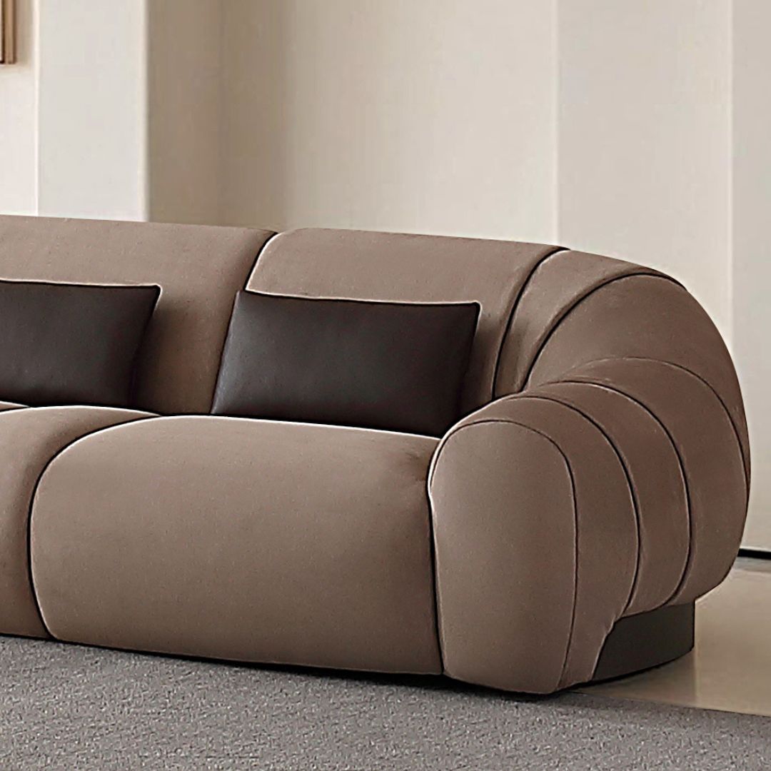 BEACON Blob 4-Seater sofa with three parts, modern design, soft upholstery, and spacious seating for living rooms.