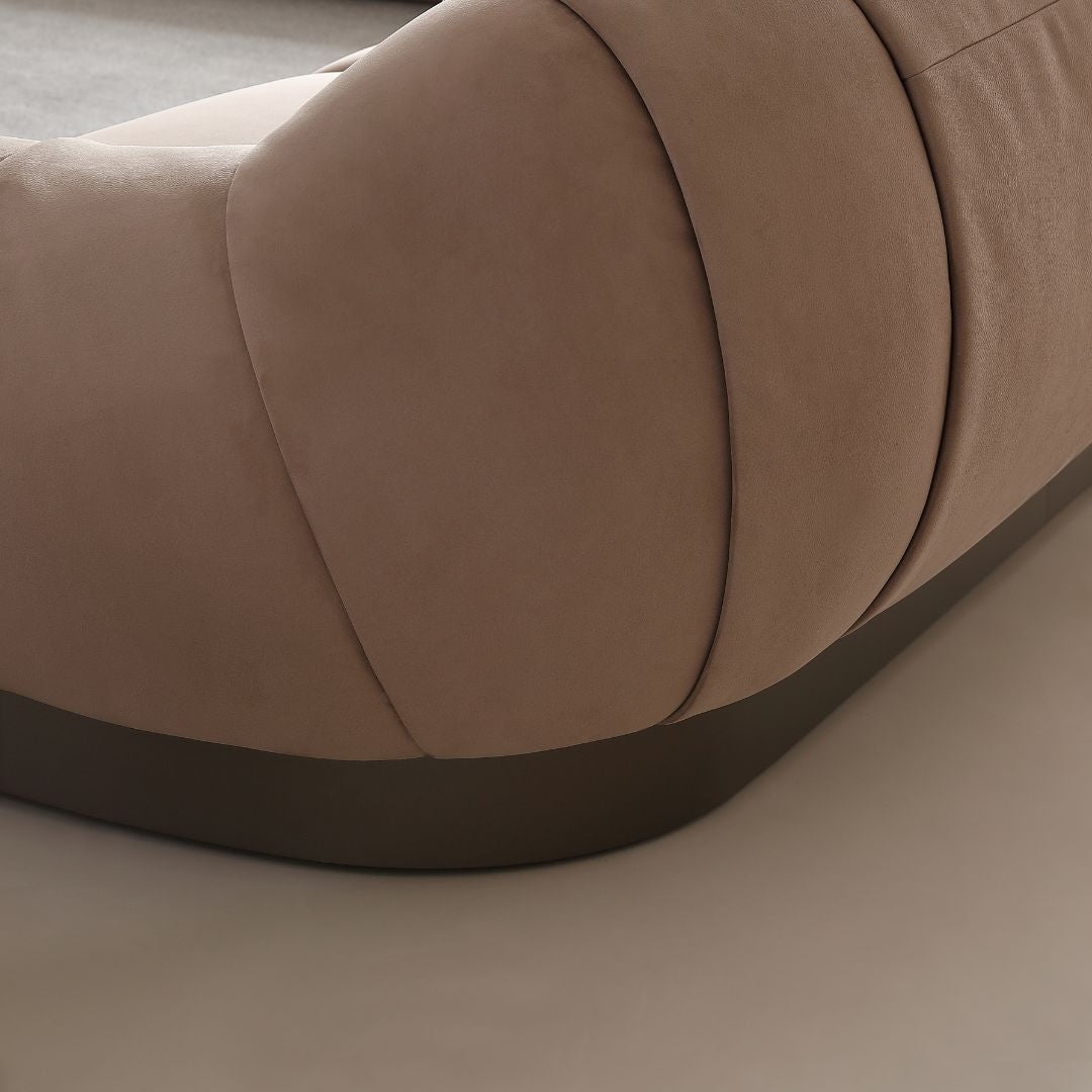 BEACON Blob 4-Seater sofa with three parts, modern design, soft fabric upholstery, and comfortable seating.