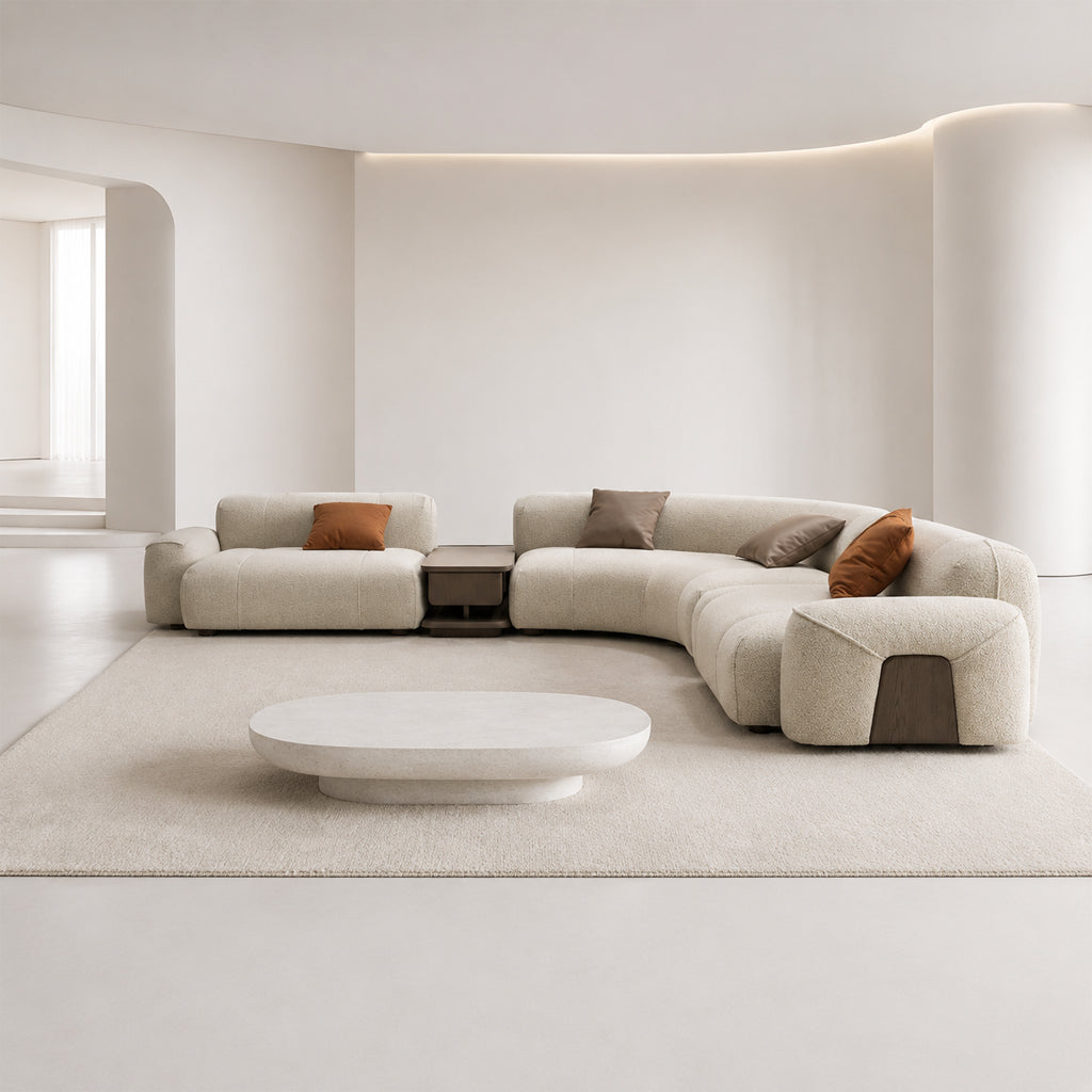 Bright bold corner sofa with matching coffee table from HOMAGE KOLTUK, featuring modern design and comfortable seating.