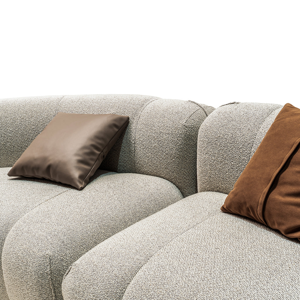 Bold corner sofa with matching coffee table by HOMAGE KOLTUK, modern living room setup, plush seating and sleek wooden table.