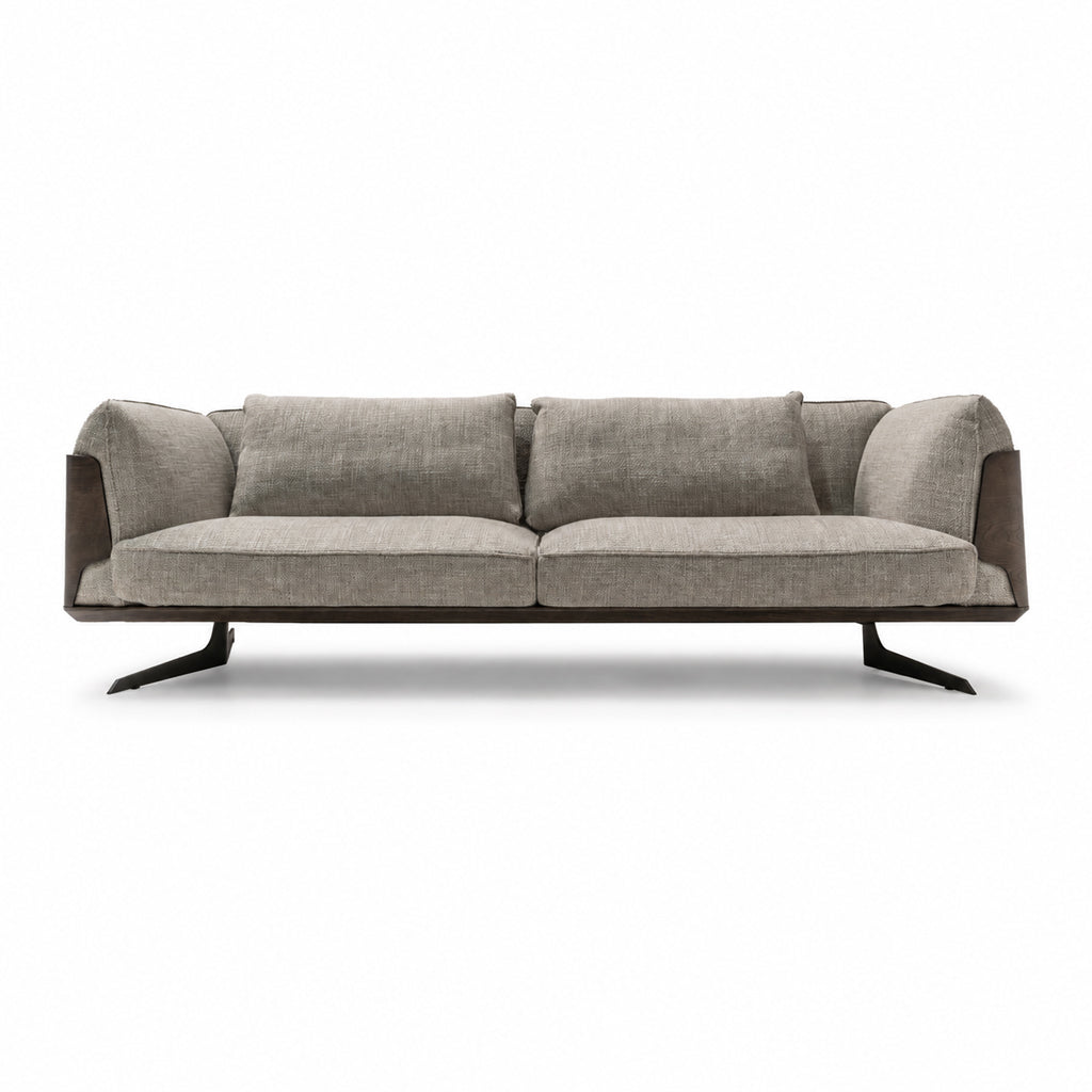 Brooklyn GAMMA sofa by HOMAGE KOLTUK, modern beige fabric sofa with plush cushions and sleek design, shown in a living room setting.