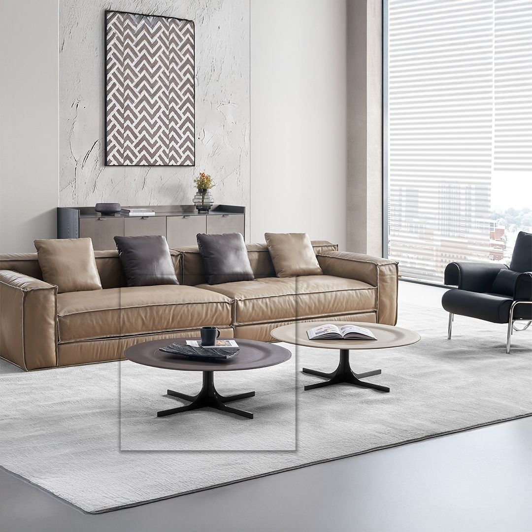Brown Saddle Leather Coffee Table - LT082/Brown - Coffee Tables - ebarza Furniture UAE | Shop Modern Furniture in Abu Dhabi & Dubai - مفروشات ايبازرا في الامارات | تسوق اثاث عصري وديكورات مميزة في دبي وابوظبي