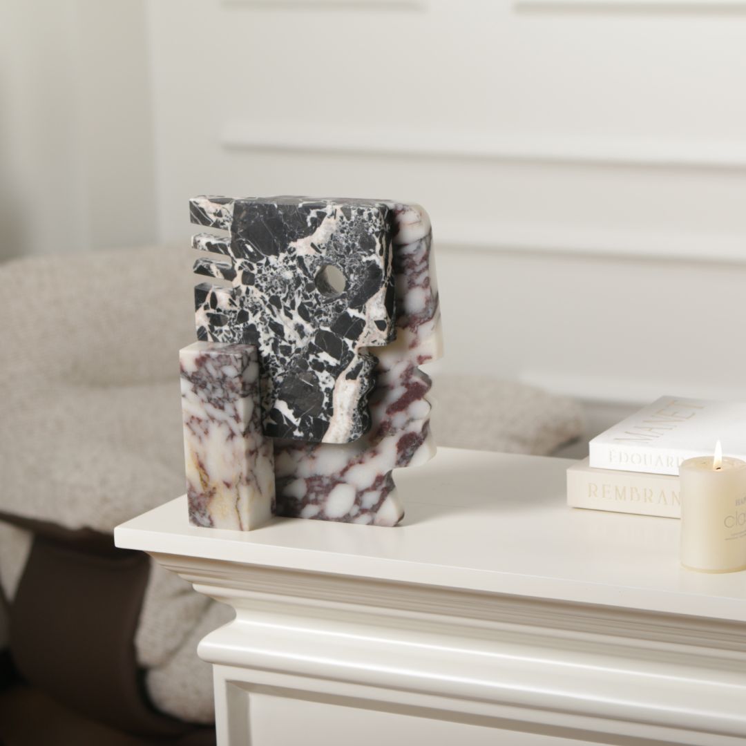 Pre-order 15 Days Delivery Bulgari Black & Bulgari Purple Marble Sculpture KA5164 - Home Decor Figurines - ebarza Furniture UAE | Shop Modern Furniture in Abu Dhabi & Dubai - مفروشات ايبازرا في الامارات | تسوق اثاث عصري وديكورات مميزة في دبي وابوظبي