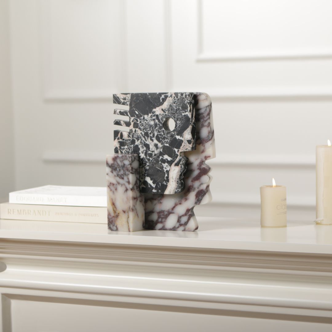 Pre-order 15 Days Delivery Bulgari Black & Bulgari Purple Marble Sculpture KA5164 - Home Decor Figurines - ebarza Furniture UAE | Shop Modern Furniture in Abu Dhabi & Dubai - مفروشات ايبازرا في الامارات | تسوق اثاث عصري وديكورات مميزة في دبي وابوظبي