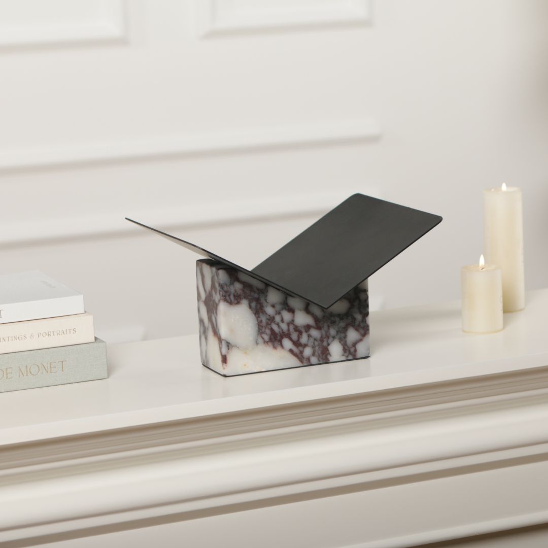 Pre-order 15 Days Delivery Bulgari Marble & Iron Magzaine Holder KH5007B - Bookends - ebarza Furniture UAE | Shop Modern Furniture in Abu Dhabi & Dubai - مفروشات ايبازرا في الامارات | تسوق اثاث عصري وديكورات مميزة في دبي وابوظبي